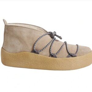NEW Snowdrop Micro Genuine Leather & Sheepskin Boot in Dustbunny BOX 2512 4J2